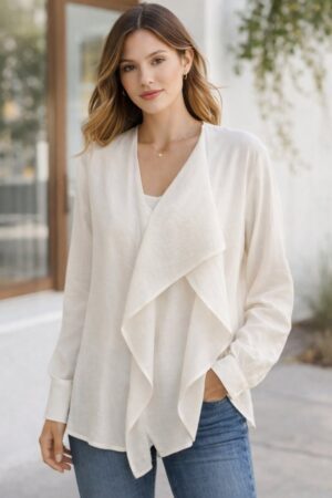 Γυναικείο Ruffle Detailed Πουκάμισο-Λευκό