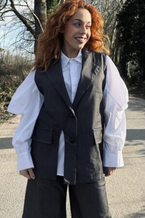 Γυναικείο Designed Γιλέκο-Γκρι