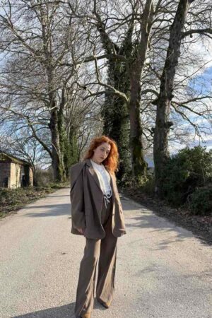 Γυναικείο Tie Waist Παντελόνι-Χακί