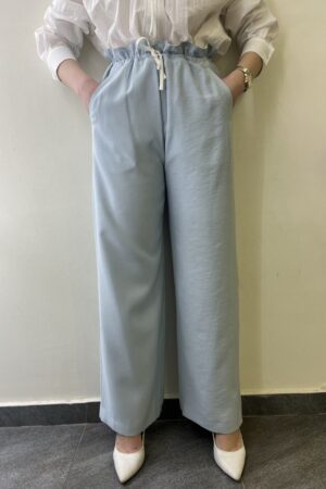 Γυναικείο Tie Waist Παντελόνι-Σιέλ