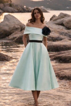 Γυναικείο Midi Flared Φόρεμα-Βεραμάν