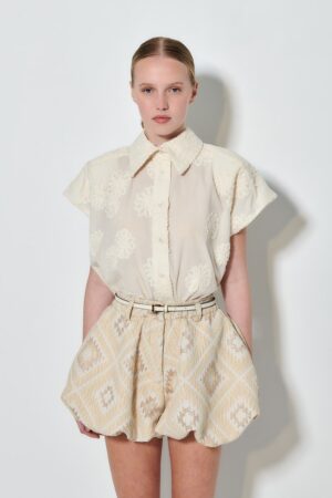 Γυναικείο Gold Iokasti Σορτς-Εκρού