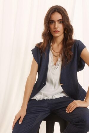 Γυναικείο Jean Γιλέκο-Μπλε