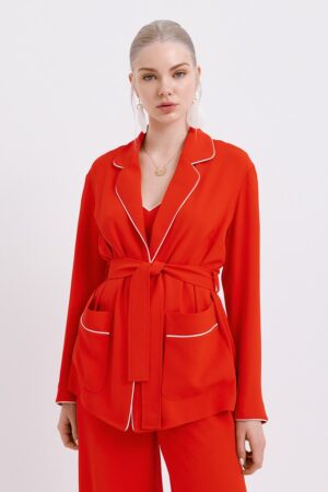 Γυναικείο Tokyo Crepe Κιμονό-Κόκκινο