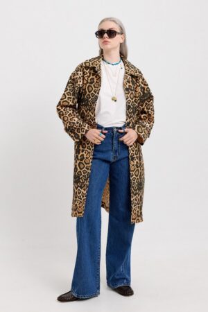 Γυναικεία Leopard Print Καπαρντίνα -Animal Print