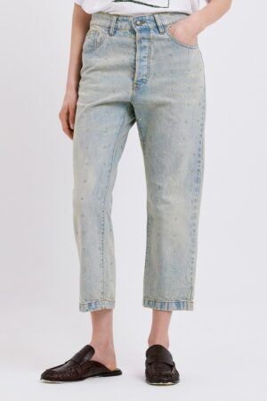 Γυναικείο Millie Studded Denim Παντελόνι-Light Blue