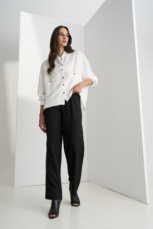 Γυναικείο Straight Παντελόνι-Μαύρο