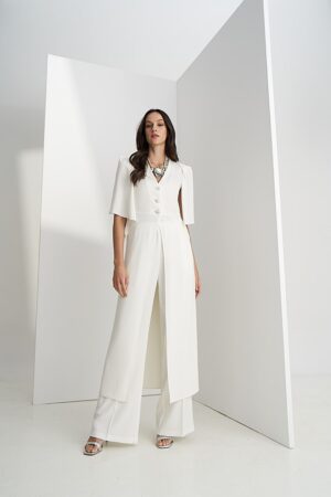 Γυναικεία Straigtline Παντελόνα-Λευκό