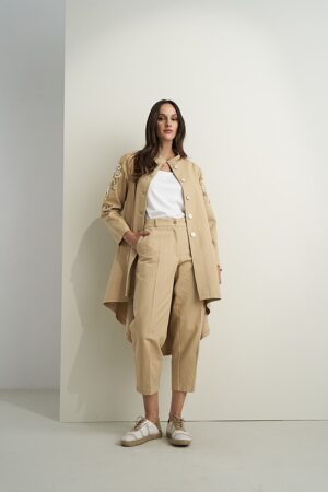 Γυναικείο Barrel Παντελόνι-Mπεζ