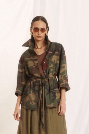 Γυναικείο Army Overshirt Jacket-Eμπριμέ