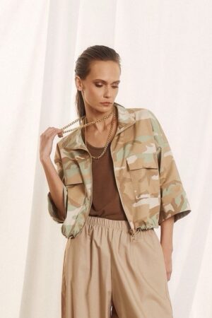 Γυναικείο Pastel Army Bomber Jacket-Εμπριμέ