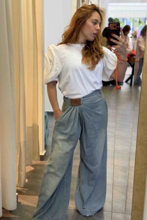 Γυναικείο Statement Jean Παντελόνι-Blue Denim