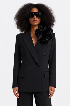 Γυναικείο Nancy Crepe Σακάκι-Mαύρο