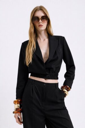 Γυναικείο Lisa Tr Crop Σακάκι-Μαύρο