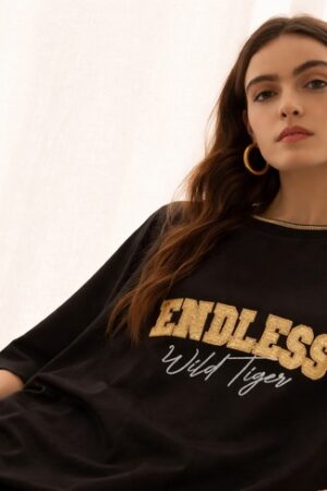 Γυναικεία Endless T-Shirt Μπλούζα-Μαύρο