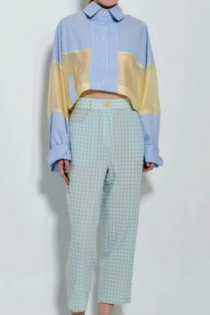 Γυναικείο Aggelis Παντελόνι-Πράσινο Καρό