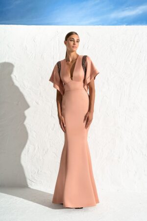 Γυναικείο Maxi Open Back Φόρεμα-Nude