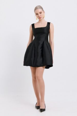 Γυναικείο Noir Taffeta Mini Φόρεμα-Μαύρο