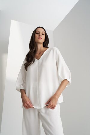 Γυναικεία Halter Neck Top Μπλούζα-Λευκό