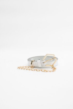 Γυναικεία Δερμ. Ζώνη Polychain-Λευκό