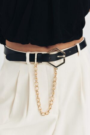 Γυναικεία Δερμ. Ζώνη Polychain-Μαύρο