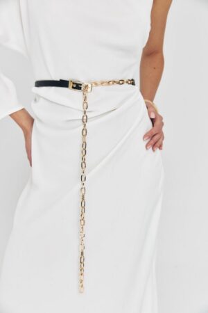 Γυναικεία Δερμ. Ζώνη Αλυσίδα Tanned Glow-Μαύρο/Χρυσό