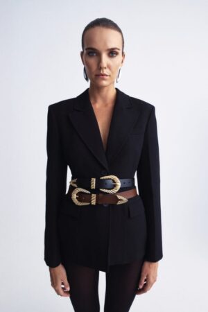 Γυναικεία Δερμ. Ζώνη Woven Flow-Μαύρο