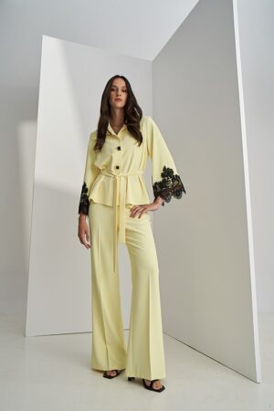 Γυναικεία Straightline Παντελόνα-Παστέλ Κίτρινο