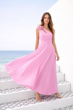 Γυναικείο Cut Out Floral Midi Φόρεμα-Ροζ