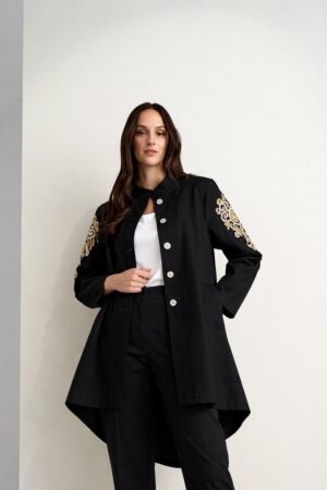 Γυναικείο Glam Shoulder Detail Πανωφόρι-Μαύρο