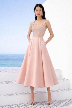 Γυναικείο Perla Midi Φόρεμα-Σομόν