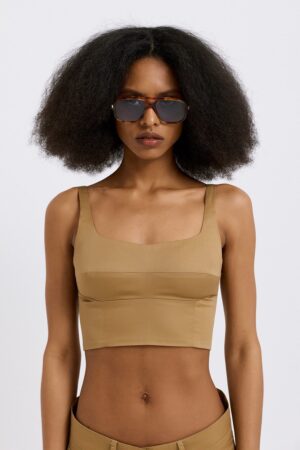 Γυναικείο Charlie Crop Bustier Τοπ-Μπεζ