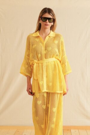 Γυναικείο Lemon Knit Πουκάμισο-Κίτρινο