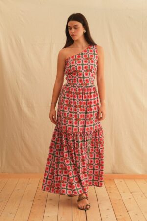 Γυναικείο Poppy One Shoulder Maxi Φόρεμα-Floral