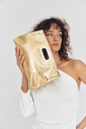 Γυναικεία Got Her Clutch Δερμ. Τσάντα-Χρυσό