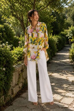 Γυναικείο Satin Overshirt-Floral