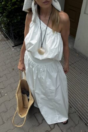 Γυναικείο Poplin Crop Top-Λευκό