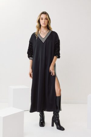 Γυναικείο Sequin Sleeve Hope Φόρεμα-Γκρι