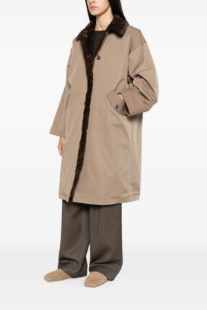 Γυναικείο Flap-pocket Oversized Μπουφάν-Mπεζ