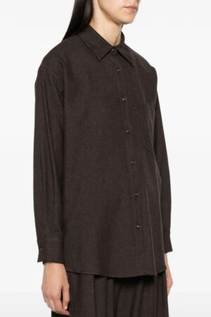 Γυναικείο Rayon Shirt with Chest Pocket Πουκάμισο-Καφέ