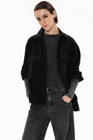 Γυναικείο Jean Jacket Veronica-Μαύρο