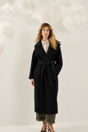 Γυναικείο Campiello Oversize Παλτό-Μαύρο