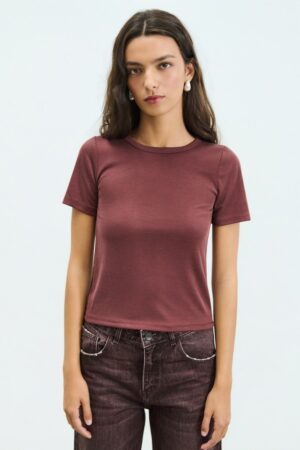 Γυναικείο Eva T-Shirt-Καφέ