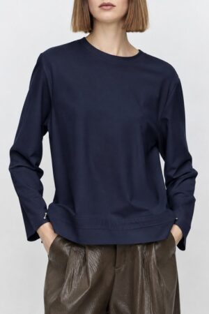 Γυναικεία Long Sleeve Modal Μπλούζα-Μπλε