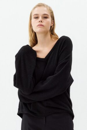 Γυναικεία Celine Knit Μπλούζα-Μαύρο