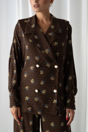 Γυναικείο Vintage Daisy Blazer Πουκάμισο-Λαδί